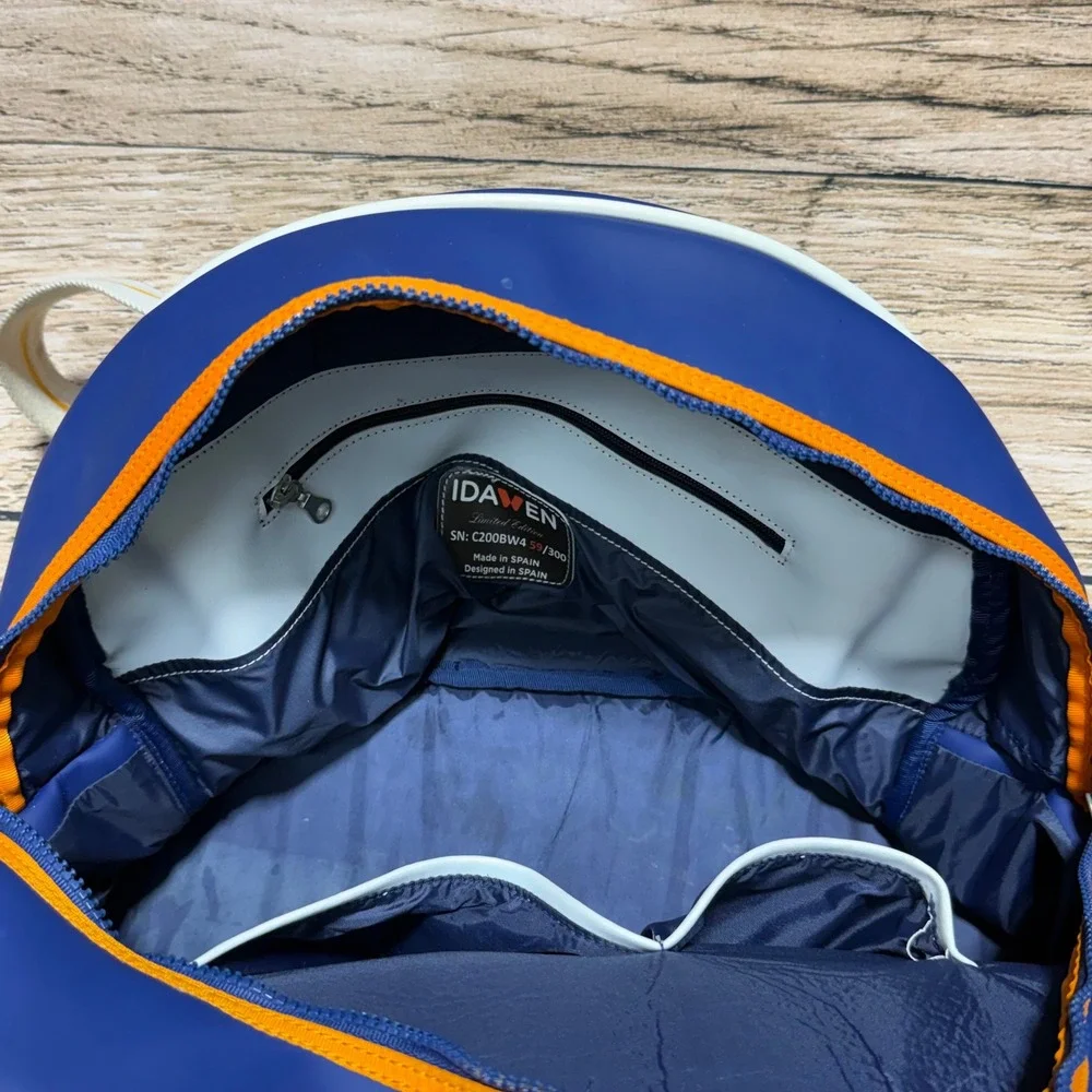 Idawen Tennis Paddle Bag Men Large Blue Orange Limited Edition Duffel Spain